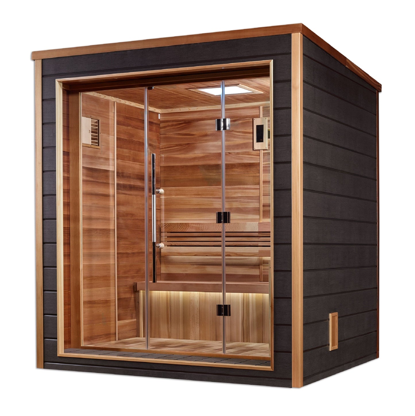 Golden Designs GDI-8203-01 Golden Designs "Drammen" 3-Person Outdoor-Indoor Traditional Sauna