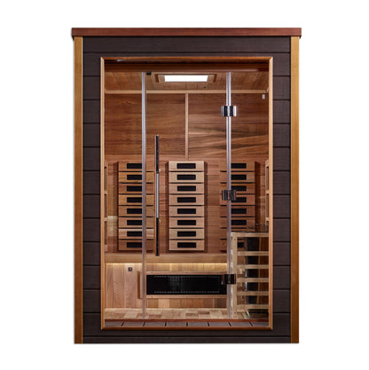 Golden Designs GDI-8222-01 Golden Designs "Nora" 2-Person Outdoor-Indoor Sauna - PureTech™ Hybrid Full Spectrum