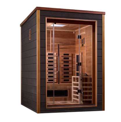 Golden Designs GDI-8222-01 Golden Designs "Nora" 2-Person Outdoor-Indoor Sauna - PureTech™ Hybrid Full Spectrum