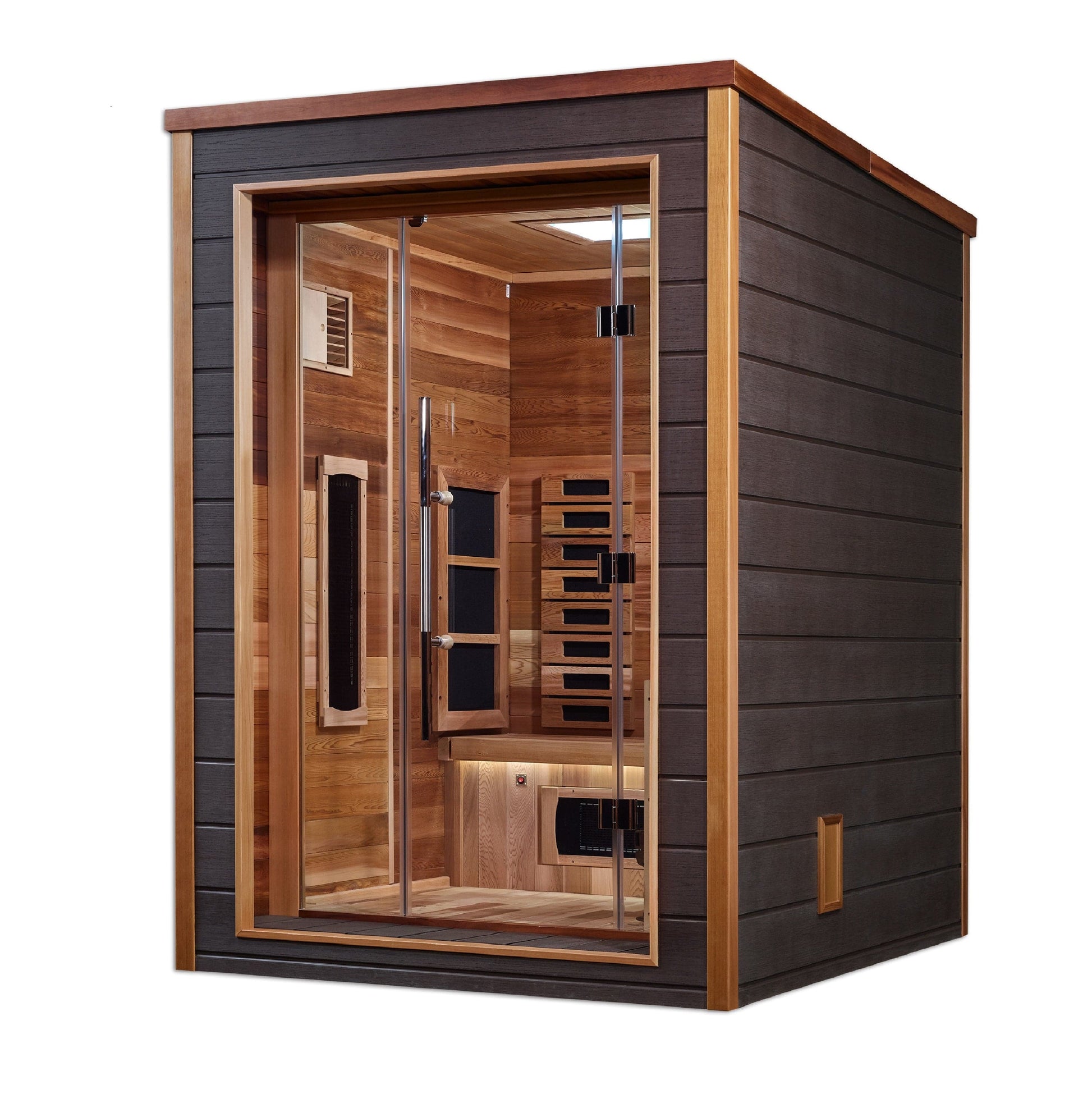 Golden Designs GDI-8222-01 Golden Designs "Nora" 2-Person Outdoor-Indoor Sauna - PureTech™ Hybrid Full Spectrum