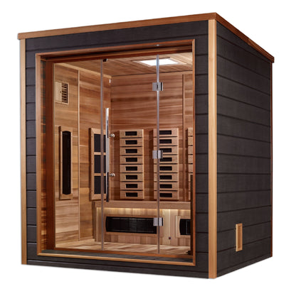 Golden Designs GDI-8223-01 Golden Designs "Visby" 3-Person Outdoor-Indoor Sauna - PureTech™ Hybrid Full Spectrum