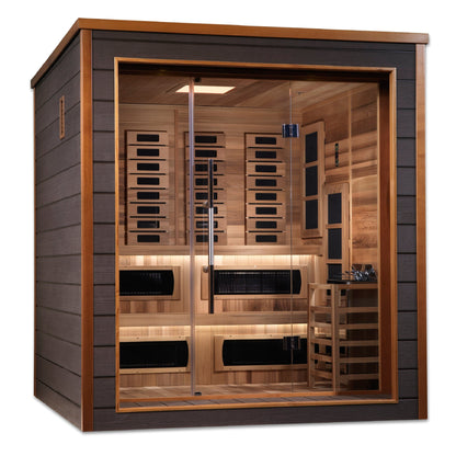 Golden Designs GDI-8226-01 Golden Designs "Karlstad" 6-Person Outdoor-Indoor Sauna - PureTech™ Hybrid Full Spectrum