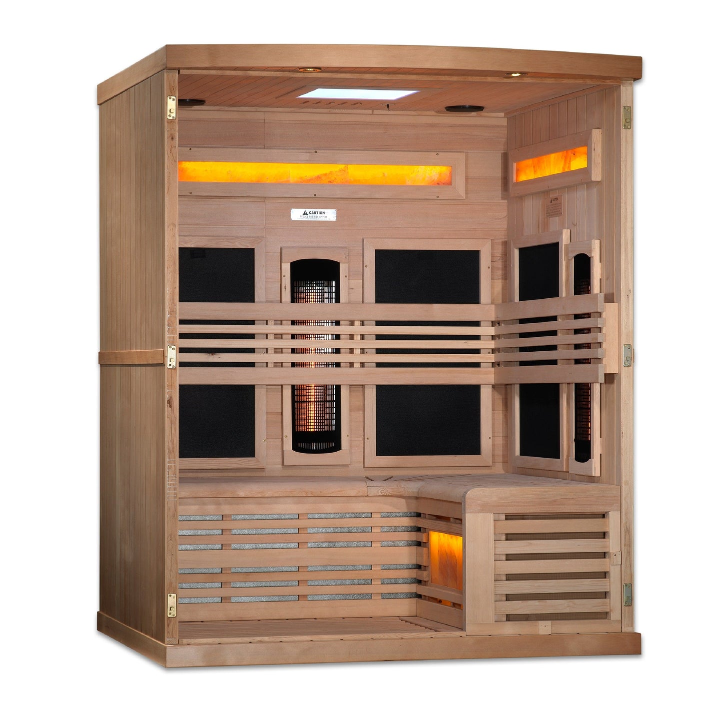 Golden Designs GDI-8230-01 *New 2023 Collection* Golden Designs "Reserve Edition" 3-Person Full Spectrum Sauna - with Himalayan Salt Bar