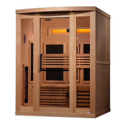 Golden Designs GDI-8230-01 *New 2023 Collection* Golden Designs "Reserve Edition" 3-Person Full Spectrum Sauna - with Himalayan Salt Bar