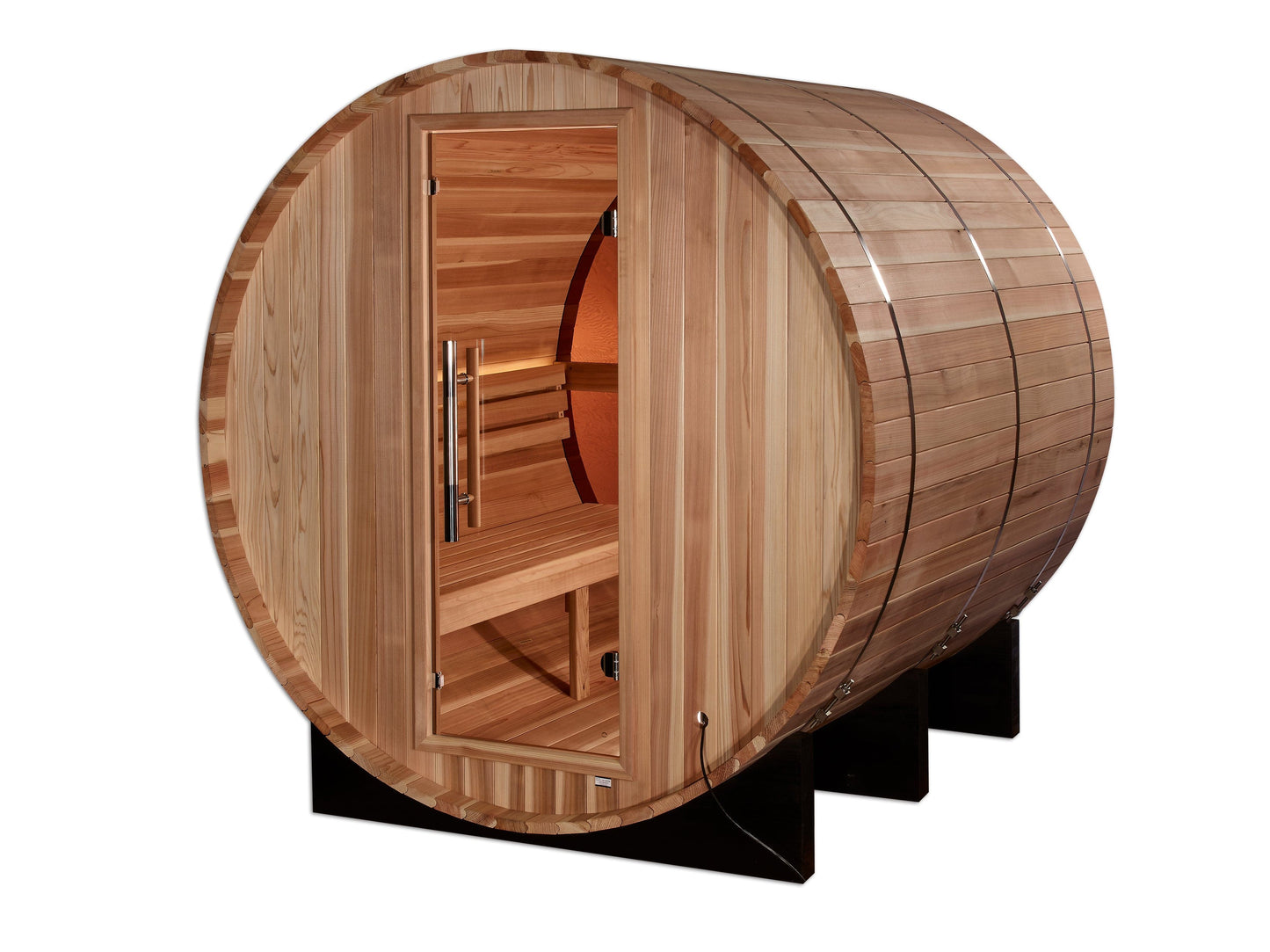 Golden Designs GDI-B024-01 Golden Designs "Zurich" 4-Person Barrel Traditional Sauna - with Bronze Privacy View