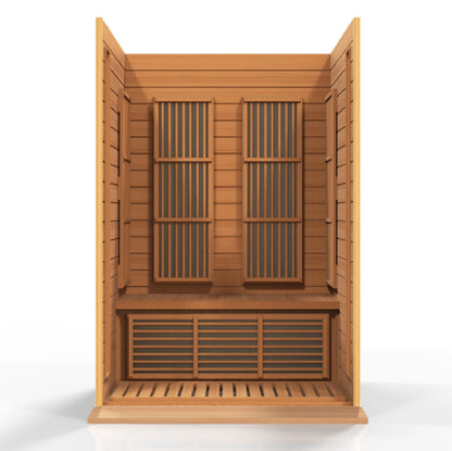 Maxxus Sauna MX-K206-01-CED Maxxus 2-Person Low EMF FAR Infrared Carbon Canadian Red Cedar Sauna