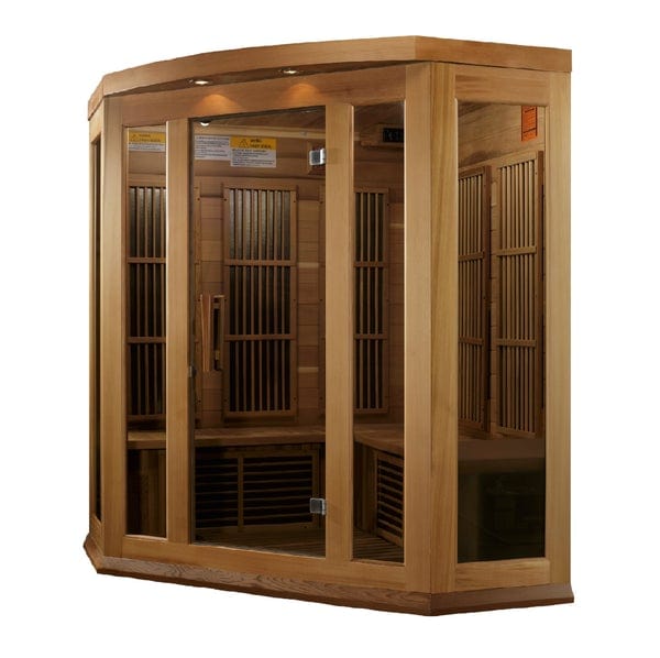 Maxxus Sauna MX-K356-01 Maxxus 3 Person Corner Low EMF FAR Infrared Carbon Canadian Hemlock Sauna