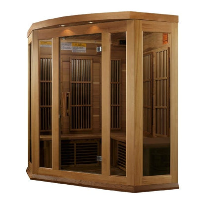 Maxxus Sauna MX-K356-01 Maxxus 3 Person Corner Low EMF FAR Infrared Carbon Canadian Hemlock Sauna