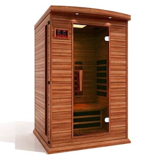 Maxxus Sauna MX-M206-01-FS-CED Maxxus 2 Person Full Spectrum Near Zero EMF FAR Infrared Carbon Canadian Red Cedar Sauna