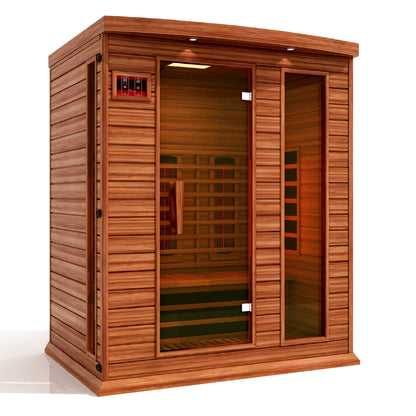 Maxxus Sauna MX-M306-01-FS-CED Maxxus 3 Person Full Spectrum  Near Zero EMF FAR Infrared Carbon Canadian Red Cedar Sauna