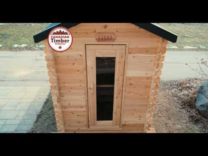 Canadian Timber Granby Cabin Sauna with Harvia heater and accessories
