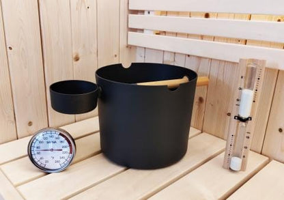 Sauna Life SaunaLife-BucketSet-Aluminum Black SaunaLife Aluminum Bucket & Ladle Package