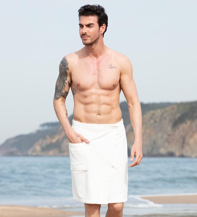 SEYANTE Towel Wrap White / S/M Men 's Turkish Cotton Towel Wrap