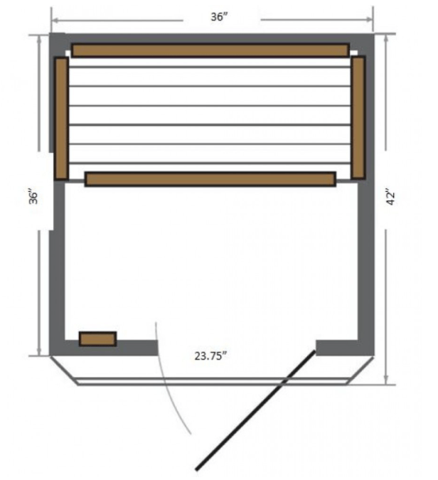 SunRay HL100K2 Barrett Barrett 1-Person Indoor Infrared sauna - with Canadian Hemlock wood and Carbon Heaters