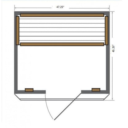SunRay HL200K1 Cordova Cordova Indoor 2-Person Cedar Sauna - with Vertical Carbon Heater Panels