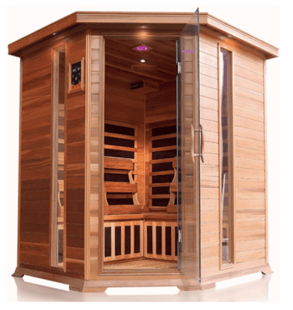 SunRay HL400KC Bristol Bay Bristol Bay Indoor 4-Person Corner Sauna - with Cedar wood and Carbon Heaters